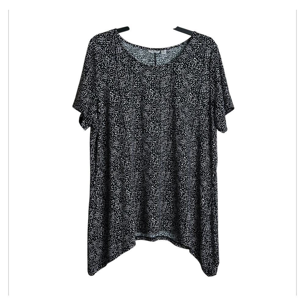 Croft & Barrow 1X Women's Top Black White Blouse - Picture 5 of 5